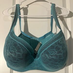 Cacique lace bra in teal and black